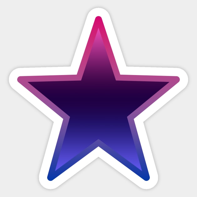 Bi+ Star (Omni Flag with Bi Flag outline) Sticker by opalaricious